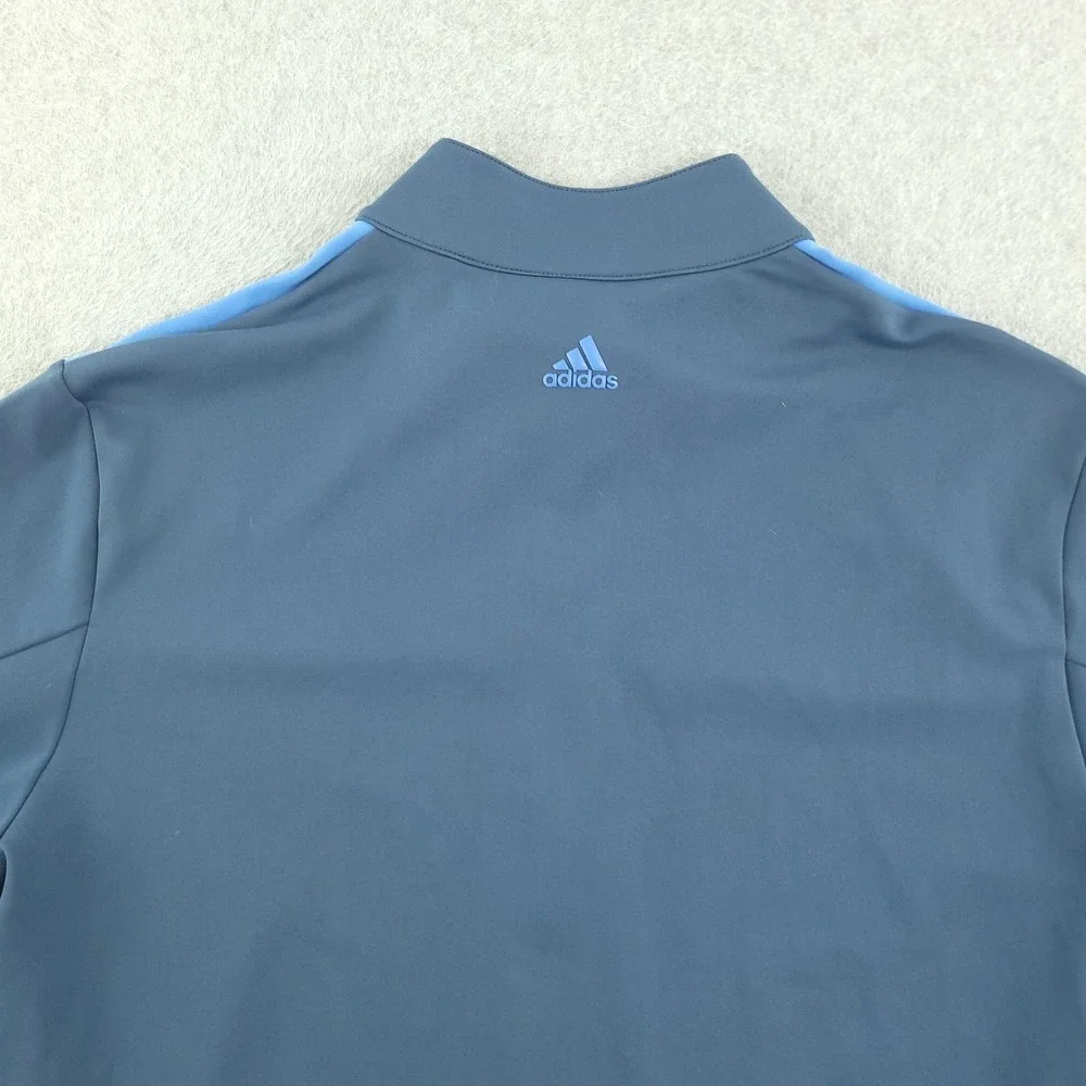 Adidas Climacool Pullover Mens Large Blue Stripe 1/4 Zip Long Sleeve Golf Top